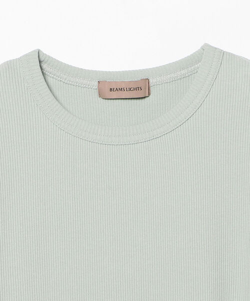BEAMS LIGHTS(ビームスライツ)の「BEAMS LIGHTS / テレコ リブ ハーフスリーブ Tシャツ(Tシャツ/カットソー・レディース・ホワイト/ブラック/サックスブルー・ONE SIZE)」の19枚目の写真