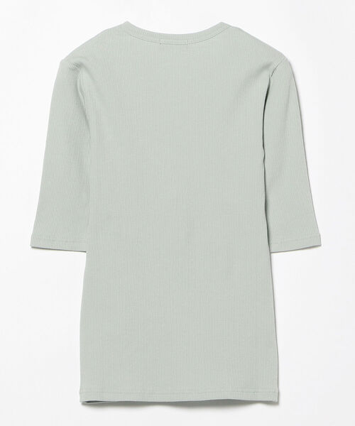 BEAMS LIGHTS(ビームスライツ)の「BEAMS LIGHTS / テレコ リブ ハーフスリーブ Tシャツ(Tシャツ/カットソー・レディース・ホワイト/ブラック/サックスブルー・ONE SIZE)」の16枚目の写真