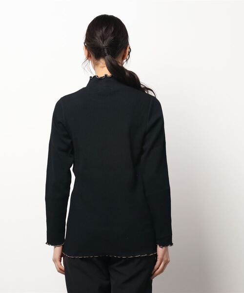 Samansa Mos2（サマンサ モスモス）の「配色メローハイネックカットソー（Tシャツ/カットソー・レディース・ブラック/オフホワイト/イエロー/ミント・ﾌﾘ-）」の6枚目の写真