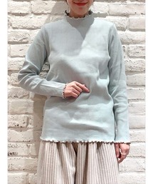 配色メローハイネックカットソー