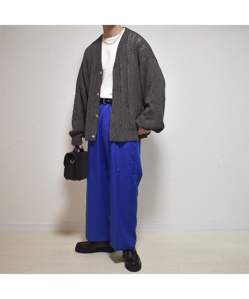 MinoriTY（マイノリティ）の「【MinoriTY】セミフレアシルエット カラースラックス パンツ メンズ 無地 秋服 夏服 ワイドパンツ（スラックス・メンズ・オレンジ/ブルー・M/L）」の7枚目の写真