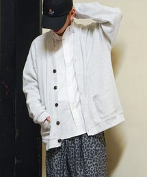 【セット着用可】ワッフルビッグシルエットカーディガン　　オーバーサイズ/Vネック/セットアップ/SETUP/