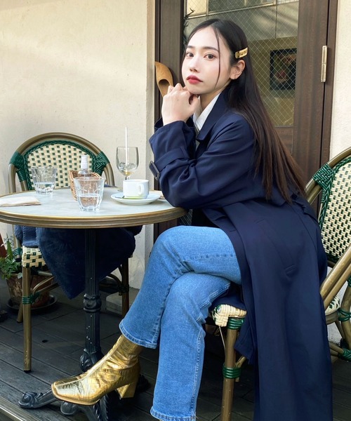 GeeRA（ジーラ）の「春 のマストアイテム！キャンディスリーブオーバーサイズロングトレンチコート（トレンチコート・レディース・ベージュ/ネイビー/キャメル・SMALL/MEDIUM/LARGE/X-LARGE/XX-LARGE）」の14枚目の写真