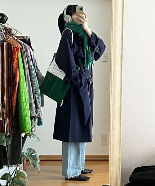 GeeRA（ジーラ）の「春 のマストアイテム！キャンディスリーブオーバーサイズロングトレンチコート（トレンチコート・レディース・ベージュ/ネイビー/キャメル・SMALL/MEDIUM/LARGE/X-LARGE/XX-LARGE）」の15枚目の写真