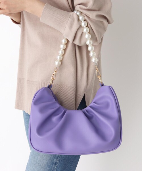ESPERANZA(エスペランサ)の「【3WAY】パールハンドルバッグ(ショルダーバッグ・レディース・アイボリー/パープル系・FREE)」の18枚目の写真