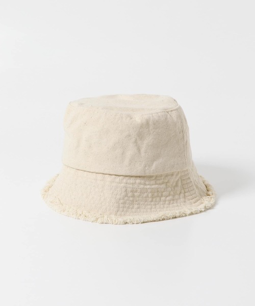 SENSE OF PLACE by URBAN RESEARCH（センスオブプレイスバイアーバンリサーチ）の「キャンバスフリンジバケットハット（ハット・レディース・カーキ/ブラック/アイボリー・ONE）」の7枚目の写真