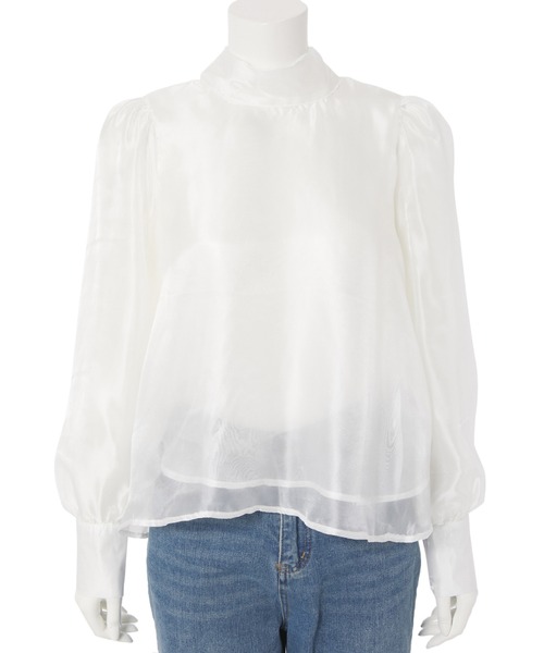 fifth（フィフス）の「オーガンジーバックリボンブラウス（シャツ/ブラウス・レディース・ホワイト/ピンクベージュ・M）」の13枚目の写真