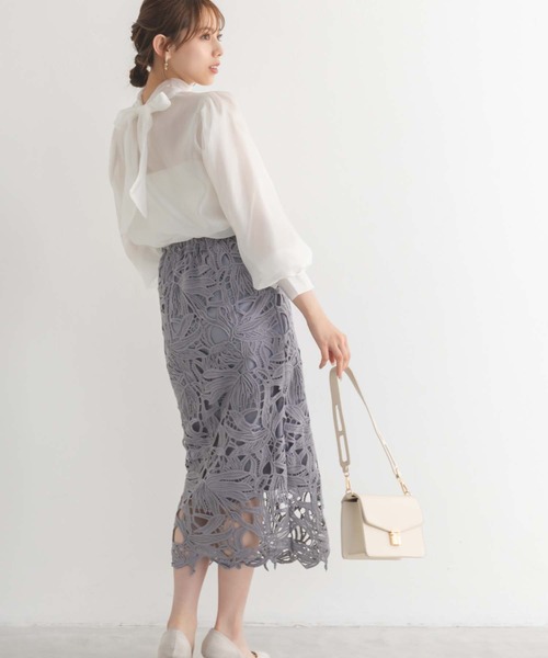 fifth（フィフス）の「オーガンジーバックリボンブラウス（シャツ/ブラウス・レディース・ホワイト/ピンクベージュ・M）」の5枚目の写真