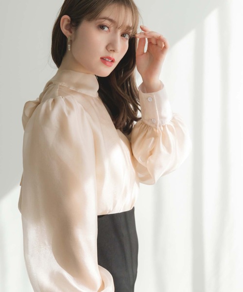 fifth（フィフス）の「オーガンジーバックリボンブラウス（シャツ/ブラウス・レディース・ホワイト/ピンクベージュ・M）」の19枚目の写真