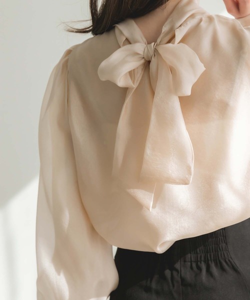 fifth（フィフス）の「オーガンジーバックリボンブラウス（シャツ/ブラウス・レディース・ホワイト/ピンクベージュ・M）」の20枚目の写真