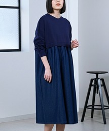 【LUPILIEN】裏毛ドッキングワンピース