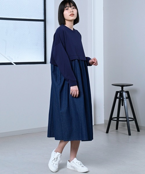 LUPILIEN(ルピリアン)の「【LUPILIEN】裏毛ドッキングワンピース(ワンピース・レディース・アイボリー/ネイビー/ブラック・FREE)」の19枚目の写真