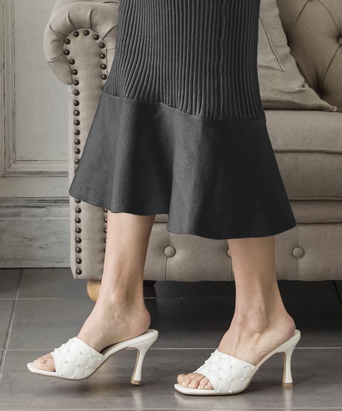 Julia Boutique（ジュリアブティック）の「ロング丈・バルーン五分袖マーメイドニットワンピース/22000（ワンピース・レディース・アイボリー/ミント/ベージュ/ブラック/グレイッシュベージュ/ピンク・LONG）」の7枚目の写真