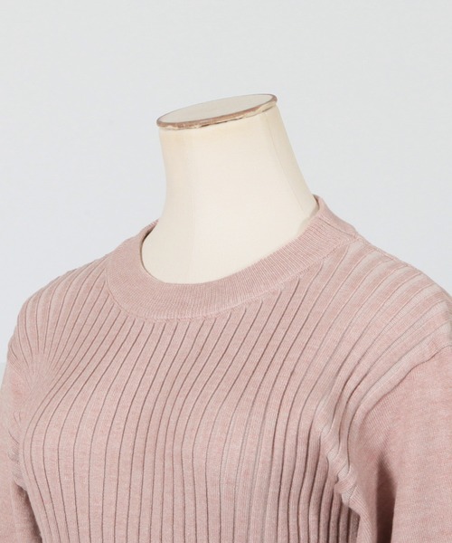 Julia Boutique（ジュリアブティック）の「ロング丈・バルーン五分袖マーメイドニットワンピース/22000（ワンピース・レディース・アイボリー/ミント/ベージュ/ブラック/グレイッシュベージュ/ピンク・LONG）」の9枚目の写真