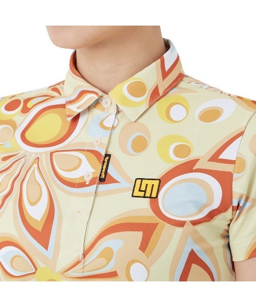 Loudmouth(ラウドマウス)の「LOUDMOUTH/ラウドマウス ゴルフウェア 総柄 シャガデリック 吸汗速乾 UVカット 接触冷感 ボタンダウン 半袖 ポロシャツ(シャツ/ブラウス・レディース・ピンク/ターコイズブルー/イエロー/ホワイト・M/L/S)」の18枚目の写真