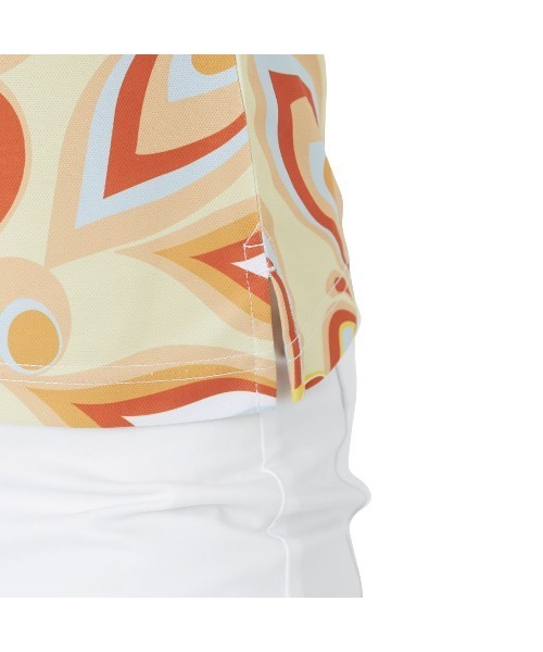 Loudmouth(ラウドマウス)の「LOUDMOUTH/ラウドマウス ゴルフウェア 総柄 シャガデリック 吸汗速乾 UVカット 接触冷感 ボタンダウン 半袖 ポロシャツ(シャツ/ブラウス・レディース・ピンク/ターコイズブルー/イエロー/ホワイト・M/L/S)」の19枚目の写真