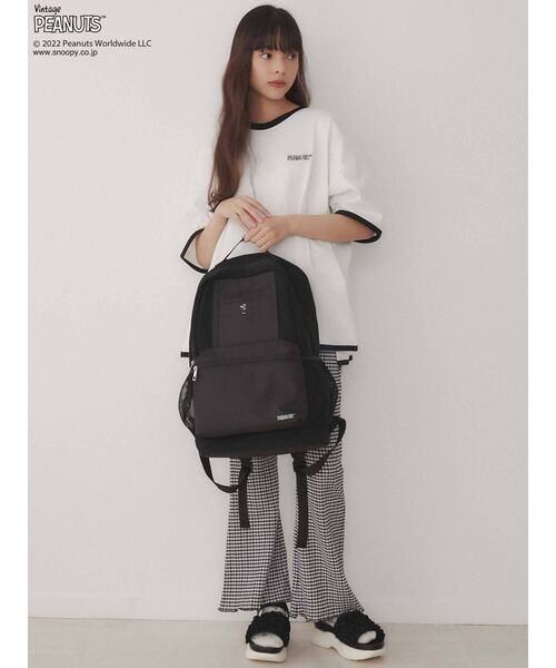 merry jenny(メリージェニー)の「PEANUTS backpack(バックパック/リュック・レディース・ブラック/オフホワイト・FREE)」の8枚目の写真