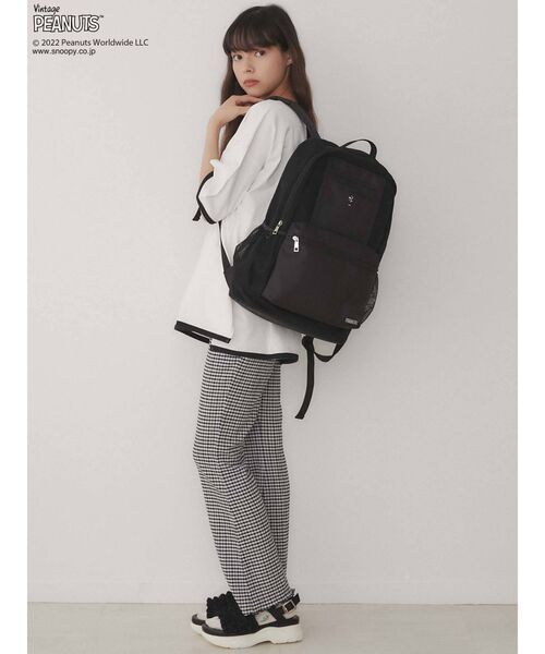 merry jenny(メリージェニー)の「PEANUTS backpack(バックパック/リュック・レディース・ブラック/オフホワイト・FREE)」の9枚目の写真