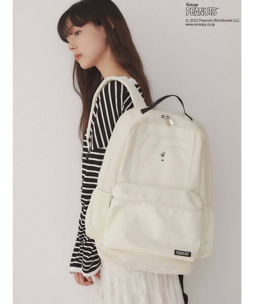 merry jenny(メリージェニー)の「PEANUTS backpack(バックパック/リュック・レディース・ブラック/オフホワイト・FREE)」の10枚目の写真