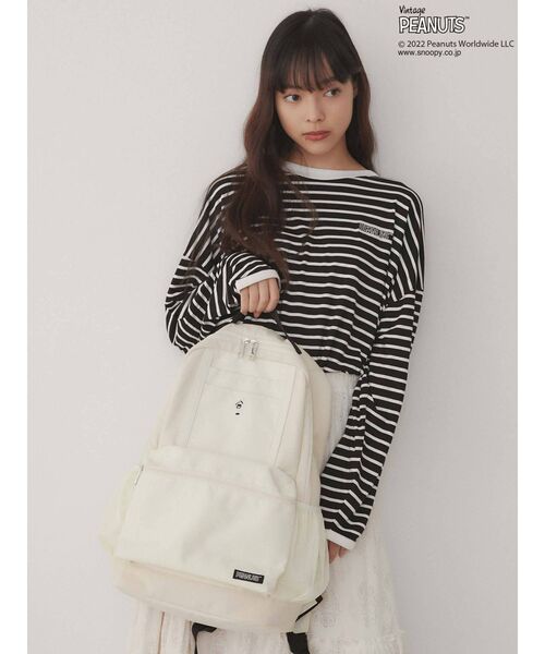 merry jenny(メリージェニー)の「PEANUTS backpack(バックパック/リュック・レディース・ブラック/オフホワイト・FREE)」の11枚目の写真