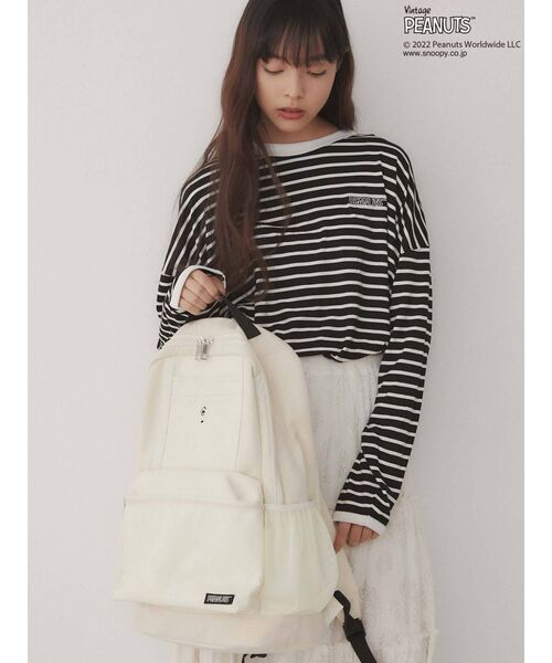 merry jenny(メリージェニー)の「PEANUTS backpack(バックパック/リュック・レディース・ブラック/オフホワイト・FREE)」の12枚目の写真