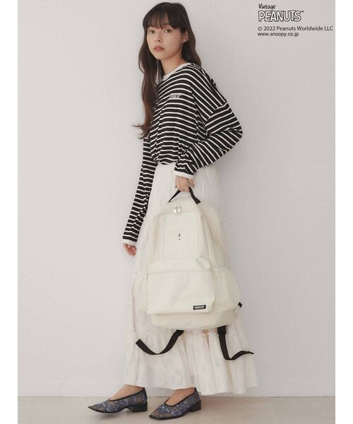 merry jenny(メリージェニー)の「PEANUTS backpack(バックパック/リュック・レディース・ブラック/オフホワイト・FREE)」の13枚目の写真