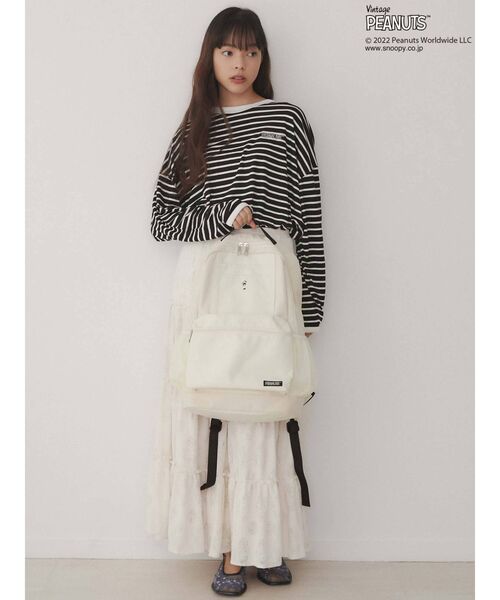merry jenny(メリージェニー)の「PEANUTS backpack(バックパック/リュック・レディース・ブラック/オフホワイト・FREE)」の15枚目の写真
