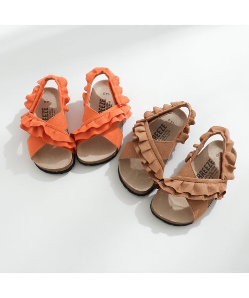 BREEZE（ブリーズ）の「フリルサンダル（サンダル・キッズ・オレンジ/キャメル・18/17/19/15 /14/16）」の7枚目の写真