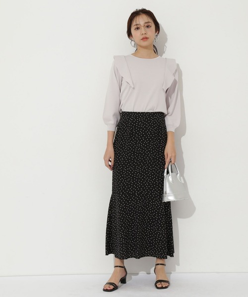 NATURAL BEAUTY BASIC（ナチュラルビューティーベーシック）の「ドットマーメイドスカート（スカート・レディース・ブラック系その他/グリーン系その他3・SMALL/MEDIUM）」の10枚目の写真