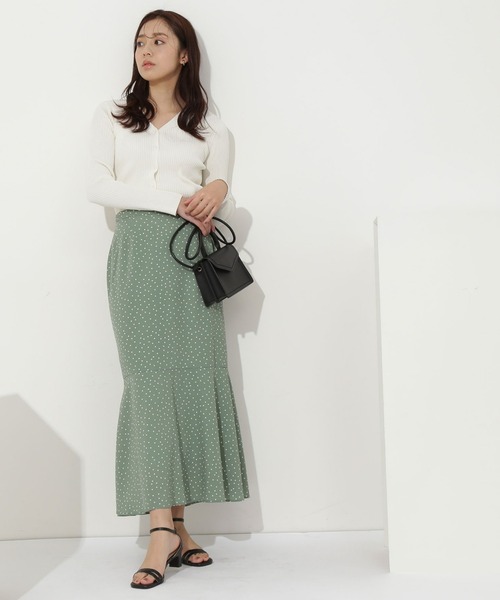 NATURAL BEAUTY BASIC（ナチュラルビューティーベーシック）の「ドットマーメイドスカート（スカート・レディース・ブラック系その他/グリーン系その他3・SMALL/MEDIUM）」の18枚目の写真