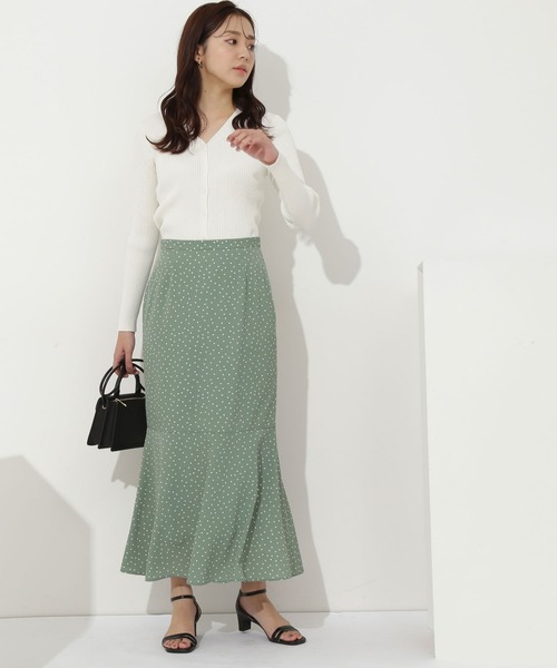 NATURAL BEAUTY BASIC（ナチュラルビューティーベーシック）の「ドットマーメイドスカート（スカート・レディース・ブラック系その他/グリーン系その他3・SMALL/MEDIUM）」の19枚目の写真