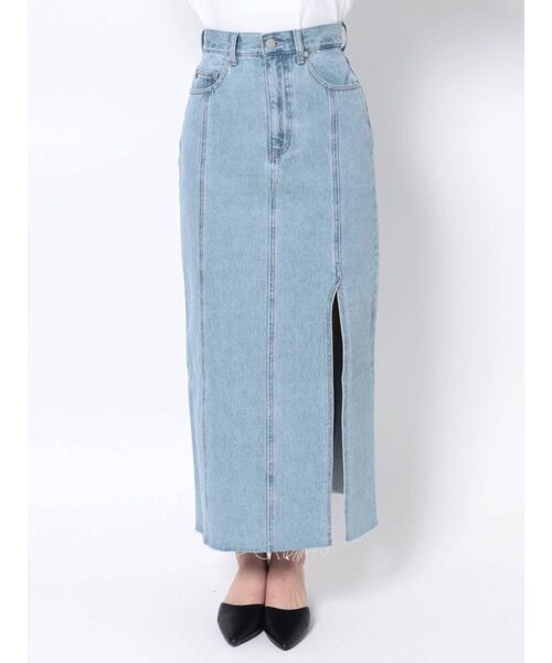 EMODA（エモダ）の「ディープスリットデニムロングスカート（スカート・レディース・ライトブルー/インディゴブルー・SMALL/MEDIUM）」の13枚目の写真