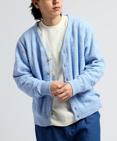 B.C STOCK（ベーセーストック）の「H/TCOTTON カーディガン（カーディガン/ボレロ・メンズ・ネイビー/サックスブルー/イエロー・MEDIUM/LARGE）」の2枚目の写真