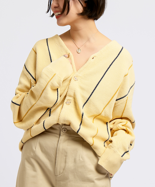 B.C STOCK（ベーセーストック）の「H/TCOTTON カーディガン（カーディガン/ボレロ・メンズ・ネイビー/サックスブルー/イエロー・MEDIUM/LARGE）」の3枚目の写真