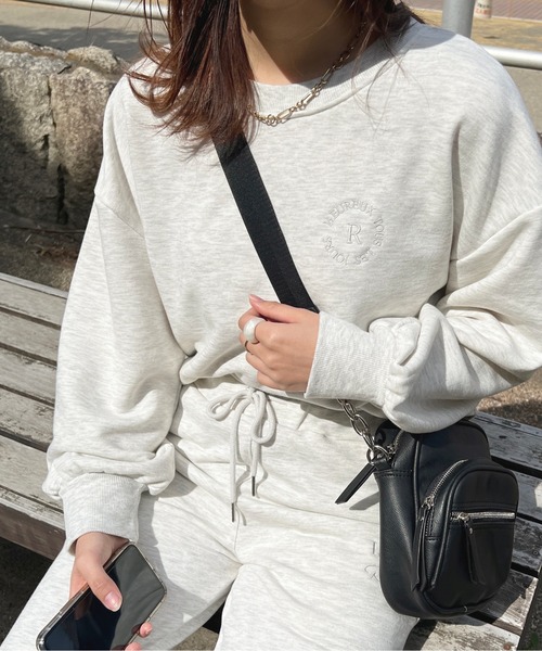 apres jour（アプレジュール）の「【セットアップ可能】ロゴ刺繍スウェット【ZOZOTOWN限定アイテム】（スウェット・レディース・スミクロ/アイボリー/オートミール/ピンク・X-LARGE/フリー）」の4枚目の写真