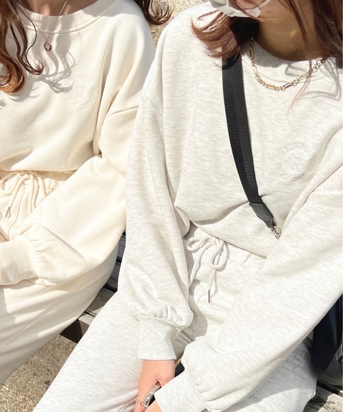 apres jour（アプレジュール）の「【セットアップ可能】ロゴ刺繍スウェット【ZOZOTOWN限定アイテム】（スウェット・レディース・スミクロ/アイボリー/オートミール/ピンク・X-LARGE/フリー）」の5枚目の写真