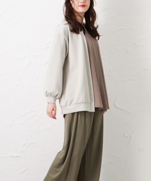 NAVY（ネイビー）の「ポンチ素材 トッパーカーディガン（カーディガン/ボレロ・レディース・ミント/グレイッシュベージュ・フリー）」の9枚目の写真