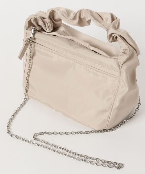 LOWRYS FARM（ローリーズファーム）の「クシュクシュハンドルＢＡＧ　268483（ショルダーバッグ・レディース・オフホワイト/ブラック/グリーン・FREE）」の10枚目の写真