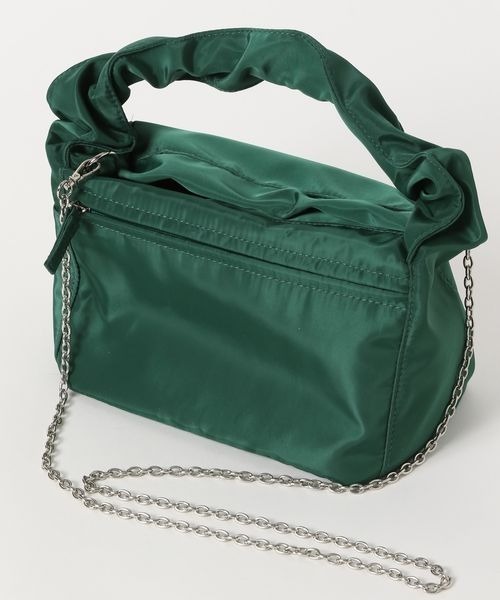 LOWRYS FARM（ローリーズファーム）の「クシュクシュハンドルＢＡＧ　268483（ショルダーバッグ・レディース・オフホワイト/ブラック/グリーン・FREE）」の6枚目の写真