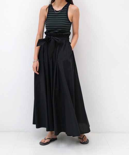 AKTE（アクテ）の「ウエストベルトロングスカート（スカート・レディース・ブラック/ライトベージュ・FREE）」の9枚目の写真