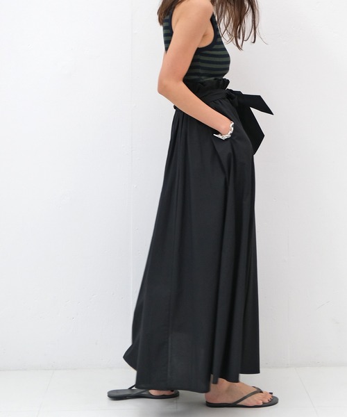 AKTE（アクテ）の「ウエストベルトロングスカート（スカート・レディース・ブラック/ライトベージュ・FREE）」の10枚目の写真