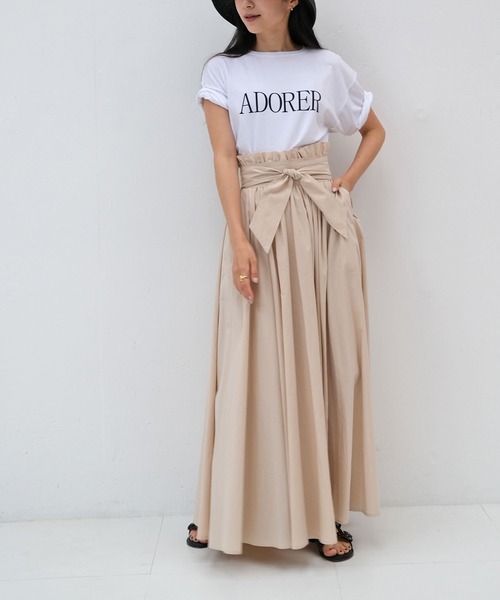 AKTE（アクテ）の「ウエストベルトロングスカート（スカート・レディース・ブラック/ライトベージュ・FREE）」の13枚目の写真