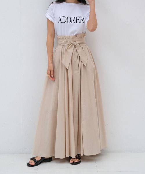 AKTE（アクテ）の「ウエストベルトロングスカート（スカート・レディース・ブラック/ライトベージュ・FREE）」の18枚目の写真