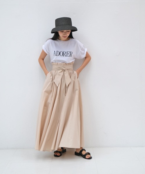 AKTE（アクテ）の「ウエストベルトロングスカート（スカート・レディース・ブラック/ライトベージュ・FREE）」の19枚目の写真