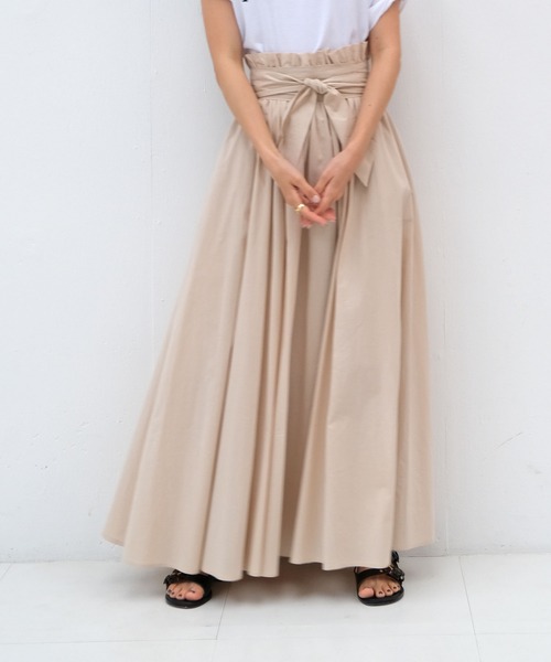 AKTE（アクテ）の「ウエストベルトロングスカート（スカート・レディース・ブラック/ライトベージュ・FREE）」の21枚目の写真