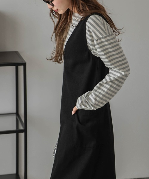 訳あり希少初期マルジェラデニムノースリーブVネックワンピース tokyo style デニムノースリーブVネックワンピース（L）リボン