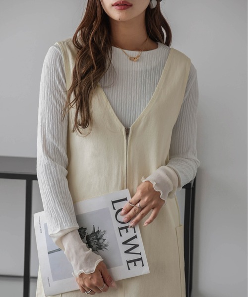 La-gemme(ラジェム)の「Vネックデニムワンピース(ワンピース・レディース・インディゴブルー/ブラック/オリーブ/ホワイト・M/L)」の19枚目の写真