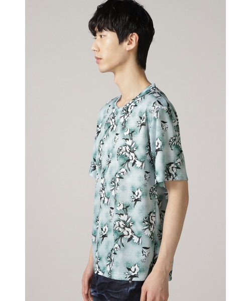 TORNADO MART(トルネードマート)の「TORNADO MART∴アラベスクスプレープリント5分袖カットソー(Tシャツ/カットソー・メンズ・ブルー系1/ブラック・L/M)」の13枚目の写真