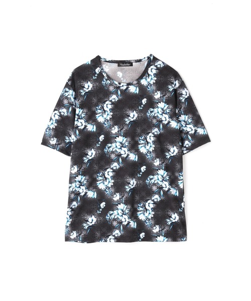 TORNADO MART(トルネードマート)の「TORNADO MART∴アラベスクスプレープリント5分袖カットソー(Tシャツ/カットソー・メンズ・ブルー系1/ブラック・L/M)」の4枚目の写真