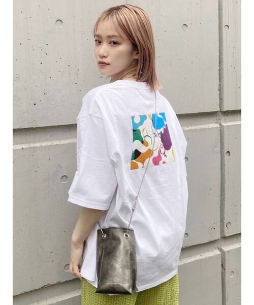 MURUA（ムルーア）の「【MURUA/Hiroki Nishiyama】COLORFUL WATER GIRL Tシャツ（Tシャツ/カットソー・レディース・ホワイト/ダークグレー・FREE）」の2枚目の写真